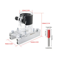 2-in-1 Transparent Router Jig Adjustable Depth Wood Connector Slot Cutter Precision Cutting Transparent Wood Slotting Fixture Stable Clamping for Woodworkers, Carpenters, DIY Users, Furniture Making, Workshop