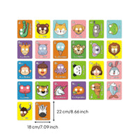 Animal Face Cover Flash Cards Interactive Animal Alphabet Cards Colorful Design Educational Toy for Preschoolers, Classroom, Home Study