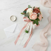 Romantic Waterfall Teardrop Floral Arrangement Elegant Design Blossom Bridal Floral Arrangement Handmade Fake Flower Arrangement Reusable for Bridesmaid