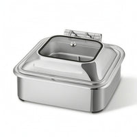 Buffet Warmer with Glass Lid Polished Chafing Dish with Glass Lid Commercial Grade Warming Tray for Caterers, Hosts, Buffets, Catering