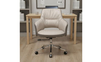 Breathable Backrest Modern Leather Swivel Chair Padded Seat Ergonomic Computer Chair for Streamers, Study, Conference Room