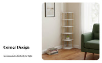 Space-Saving Multi-Tier Corner Shelf Easy Assembly 5-Tier Corner Shelf Simple Design Storage Rack Exposed Shelving for Apartment Dwellers, Homeowners, Students