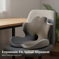 Viscoelastic Foam Office Chair Pad Breathable Textile Single-Piece Spine and Seat Support Chair Pad Portable for Players