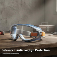 Anti-Fog Safety Goggles Crystal Clear Vision Shock Resistant Goggles Workplace Safeguarding Ocular Wear Full Sealant Design