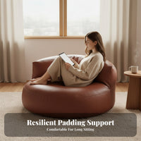 distinctive Half-Moon Design semi-circularShaped Single Sofa Modern aesthetic Oversized Round Chaise Deep Seat Lounge Chair Supportive Cushioning for comfortable seekers, Young Adults, Students, Living Room, Apartment, perusing corner, Home Office