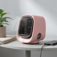 Mini Air Refrigerator Desktop Use USB Desk Fan Rounded Rectangular Home Appliance