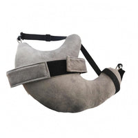 Curved Shoulder Support Pillow Cushioned Crescent Shoulder Pillow Gray