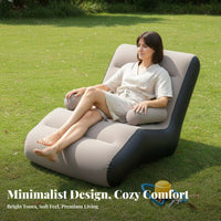 S-Shaped Inflatable Lounger Ergonomic Contoured S-Shaped Inflatable Seat Fast Inflation Inflatable Lazy Sofa for Students, Teens, Rest Ping, Bedroom