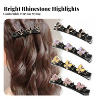 Duckbill Braid Fastener Secure Grip Crystal Duckbill Fastener Crystal St Single Barrette Easy to Use Shimmering Botanical