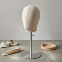 Cloth-Covered Mannequin Head Stand Detachable Pinning-Friendly Mannequin Head Cloth-Like Display Model