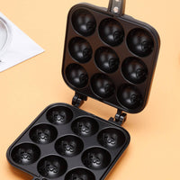 Non-Stick Double Sided Grill Pan Even Heat Conduction Savory Ball Ball Appliance for Home Kitchen