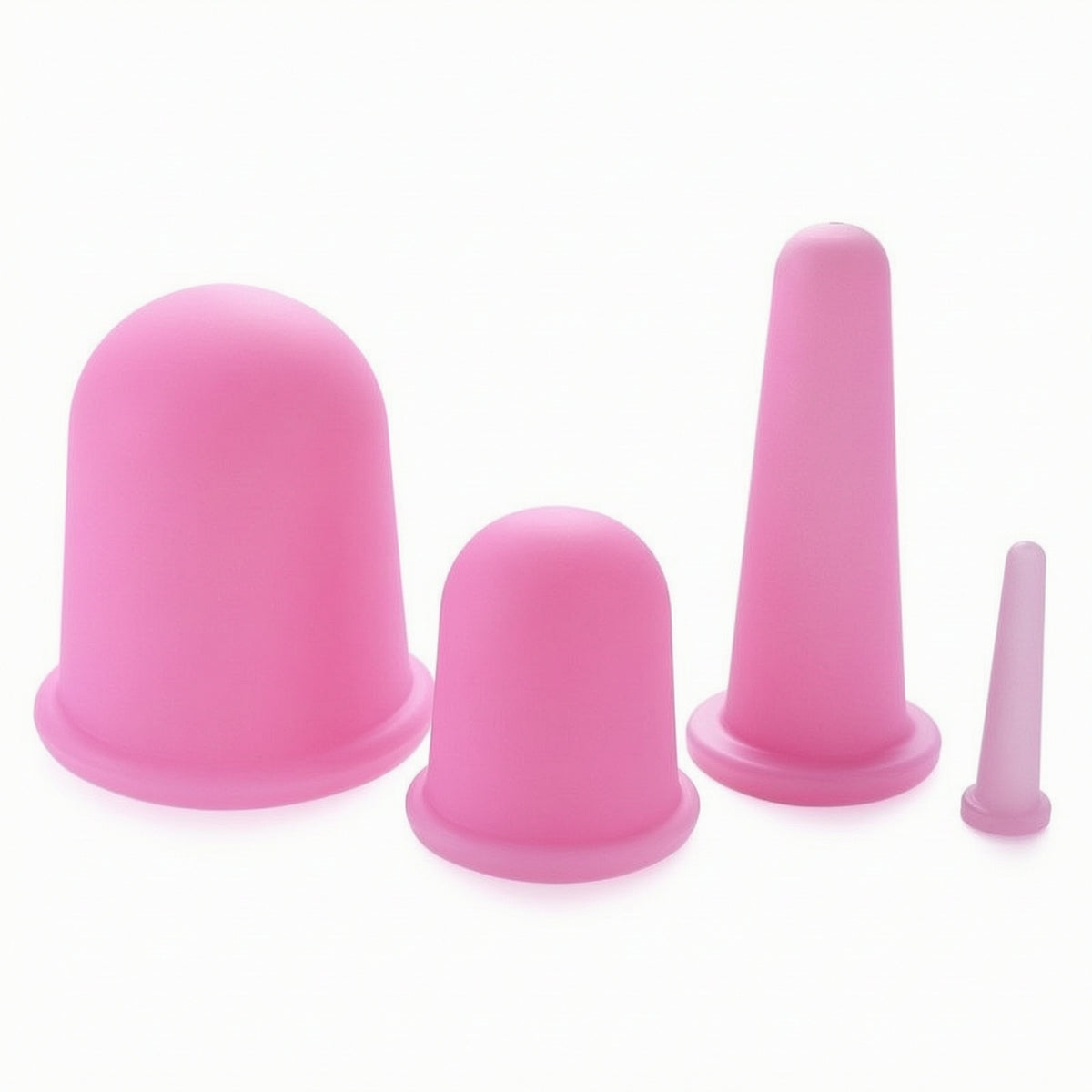 4 Pieces Vacuum Cupping Set Unbreakable Silicone Cupping Cups Easy to Clean