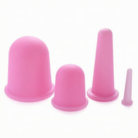 4 Pieces Vacuum Cupping Set Unbreakable Silicone Cupping Cups Easy to Clean