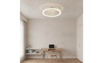 Crystal-Textured E26/E27 Ceiling Fan Light Three-Color Ceiling Fan Light Low-Profile Fixture Detachable for Bedroom, Study Room, Dining Area