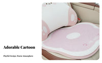 Breathable Ice Silk Car Seat Cover All-Season Use Cushiony Car Seat Cushion Set Cute Design Creature Support Pillow Easy to Clean for Passengers, Young Adults, Driving, Daily Commute, Road Trips, Travel