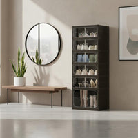 Dustproof Foldable Shoe Cabinet Multifunctional Foldable Shoe Rack Large Capacity Long-Lasting Construction for Sneakerheads, Entryway, Closet, Dorm Room