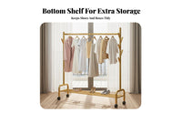 Space-Saving Design Freestanding Clothes Rack Easy Assembly Bedroom Clothes Stand Multi-Functional Metal Clothing Organizer Sturdy Construction for Renters, Homeowners, Students, Apartment, Cloakroom, Dorm Room, Entryway