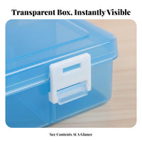 8 Compartment Organizer Transparent Body 8 Grid Organizer See-Through Design Clear Storage Box with Dividers for Craft Room, Workshop