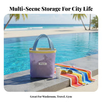 Portable Wash Bag Multi-Functional Mesh Shower Tote Lightweight Mesh Wash Tote for Journeyers, Beachgoers, Lavatory, Dormitory, Swimming Pool
