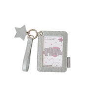 Glittery Card Holder with Wrist Strap Portable Photo Card Holder with Charm Soft Comfortable for Commuting