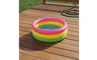 Colorful Rainbow Inflatable Pool Multicolor Round Inflatable Pool Summer Fun Rainbow Play Hub Sturdy for Backyard