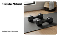 2 Pieces Non-Slip Grip Fixed Weight Dumbbell Ergonomic Handle Rubber Coated Hand Weight Versatile Workout Tool Rubber Hex Dumbbell Floor Friendly for Young People, Beginners, Women, Home, Strength Training