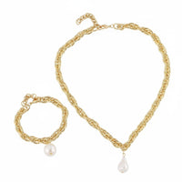Multi-Layer Chain and Pearl Bracelet Light Luxury Feel Layered Bracelet Set