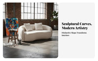 Irregularly Shaped Sherpa Sofa Nordic Aesthetic Curved sectional Sofa distinctive Shape Living Room Furniture for Homeowners, Salon, Boutique, Reception Area