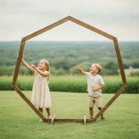Octagonal Arch with Base Freestanding Wooden Wedding Arch Frame Geometric Wooden Archway for Event Planners, Florists, Outdoor Events