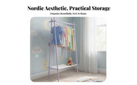 Freestanding Triangular Frame Clothes Rack with Shelf Multifunctional Garment Stand Multi-Functional Clothing Organizer Space-Saving for Children, Pet Owners, Playroom, Nursery, Entryway, Living Room