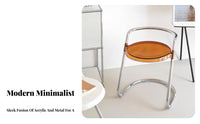Light Luxury Design Transparent Invisible Chair Modern Aesthetic Transparent Side Chair Minimalist design Vanity Stool U-Shaped Backrest for Home Decor aficionados, Interior Designers, Young Adults, Vanity Area, Bedroom, Office