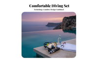 Snorkel Set Anti-Fog Diving Facepiece and Snorkel Lens Compatible Scuba Diving Facepiece Set for Adults, Snorkelers, Swimming, Beach Vacation, Pool
