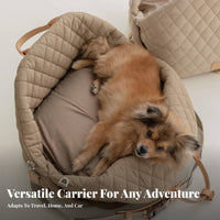 Waterproof 2-in-1 Pet Travel Bed Lightweight Portable Dog Car Seat Multiple Carry Options for Travelers, Vet Visits, Outings, Home