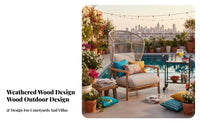 Woven Armchair with Paddings Rustic Simplicity Artistic Appearance Rope Weave Lounge Chair Weather-Resistant Outdoor Furniture for Homeowners, Garden
