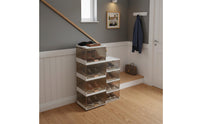 Clear Front Drop Shoe Box Transparent View Stackable Shoe Box Installation for Entryway, Closet, Bedroom