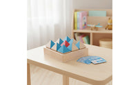 Wooden Block Board with Cards Educational Shape Puzzle with Grid Board Geometric Shape Matching Game Reasoning Pattern Matching
