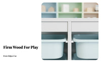 Multi-Functional configurable Floor Cabinet Large Capacity children's Furniture child-safe Height Toy Storage Unit Fun Cut-carved Handles for Toddlers, Parents, Daycare Providers, Playroom, Nursery, Living Room, Kindergarten