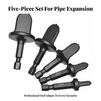 5 Pieces Quick-Change Compatible Hex Shank Tube Expander Set Labor Saving Copper Pipe Swaging Tool Bits Leak-Proof Seal Copper Pipe Swaging Drill Bit High-Strength Steel for Plumbers