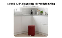 Hands-Effortless Operation Double Opening Trash Can Large Capacity Foot Pedal Trash Can Sturdy PP Material Soft Close Waste Bin Odor Control for Bedroom, Living Room, Kitchen, Bathroom