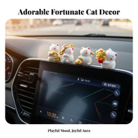 Funny Fortunate Cat Figurine Resin Material Car Console Ornament Collectible for Desktop, Office