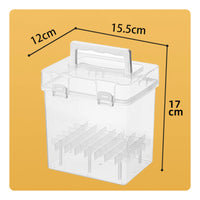 Marker Holder Secure Storage Case with Latch Sturdy Clear Container with Lid for Artists, Students, Art Studio, Classroom, Desk