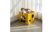 Sturdy Construction Cheese Box Cat Scratcher Long-Lasting Cardboard Cat Scratcher