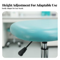 360-Degree Swivel Adjustable Therapist Stool 5-Point Base Adjustable Wheeled Stool Padded Cushion Rolling Seat Backless Design for Medical Professionals, Laboratory Technicians, Rehabilitation Facility, Hospital, Laboratoryoratory, Workshop