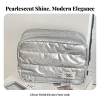Shiny Rectangular Pouch Waterproof Large Capacity Toiletry Bag Water-Resistant