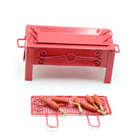 Miniature Dollhouse BBQ Grill Set for Early Education & Play