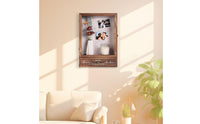 Dried Flower Display Box Solid Wood Shadow Box Frame Front Access Panel Wall Mounted Display Case for Collectors, Crafters