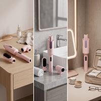 Multi-Styler with Detachable Head Adjustable Temperature Interchangeable Hair Styling Tool for Home, Travel