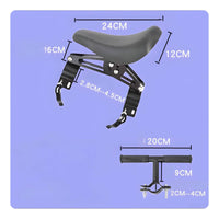 Easy Installation Front Mounted Child Bike Seat Foldable Footpegs Mountain Bike Child Seat Adjustable Angle Cycling Accessory for Toddlers, Outdoor
