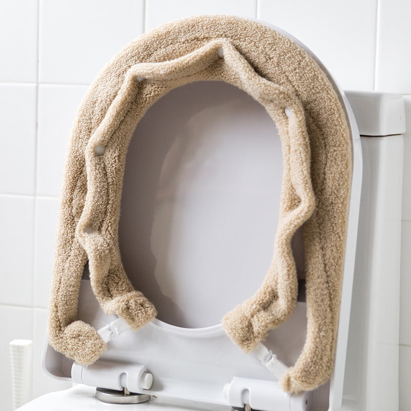Japanese Style Thickened Stretchable Toilet Seat Cover Warm Soft Pad