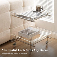 Multi-Tier Rolling Trolley Transparent Design 2-Tier Rolling Trolley Vintage